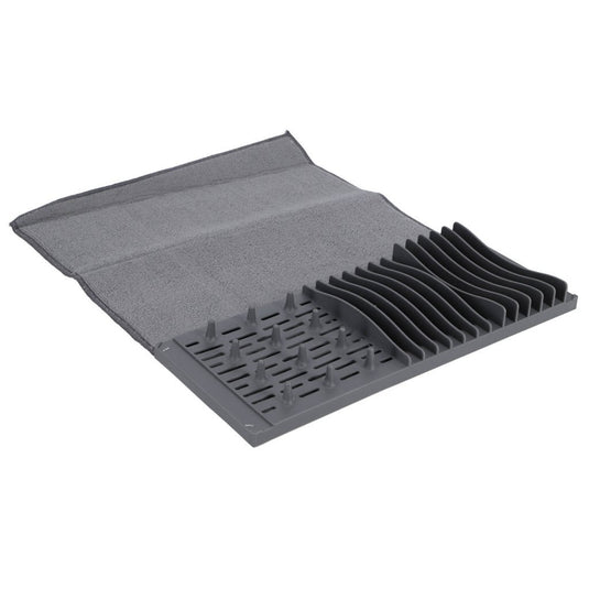 Overige merken afdruiprek met afdruipmat 38x48 cm antraciet