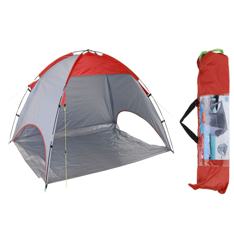 Load image into Gallery viewer, Probeach strandtent 220x120x115 cm rood en grijs
