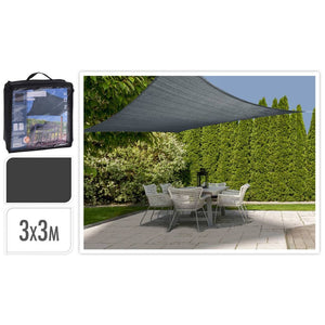 Progarden schaduwdoek vierkant 3x3 m donkergrijs