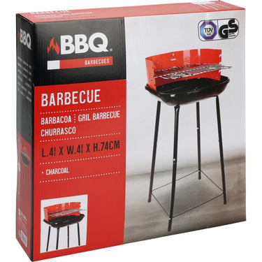 Bbq half open 41 cm rood zwart