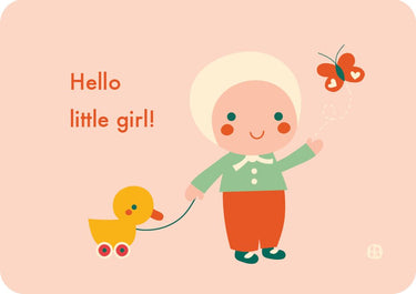 Bora hello baby-little girl ansichtkaart