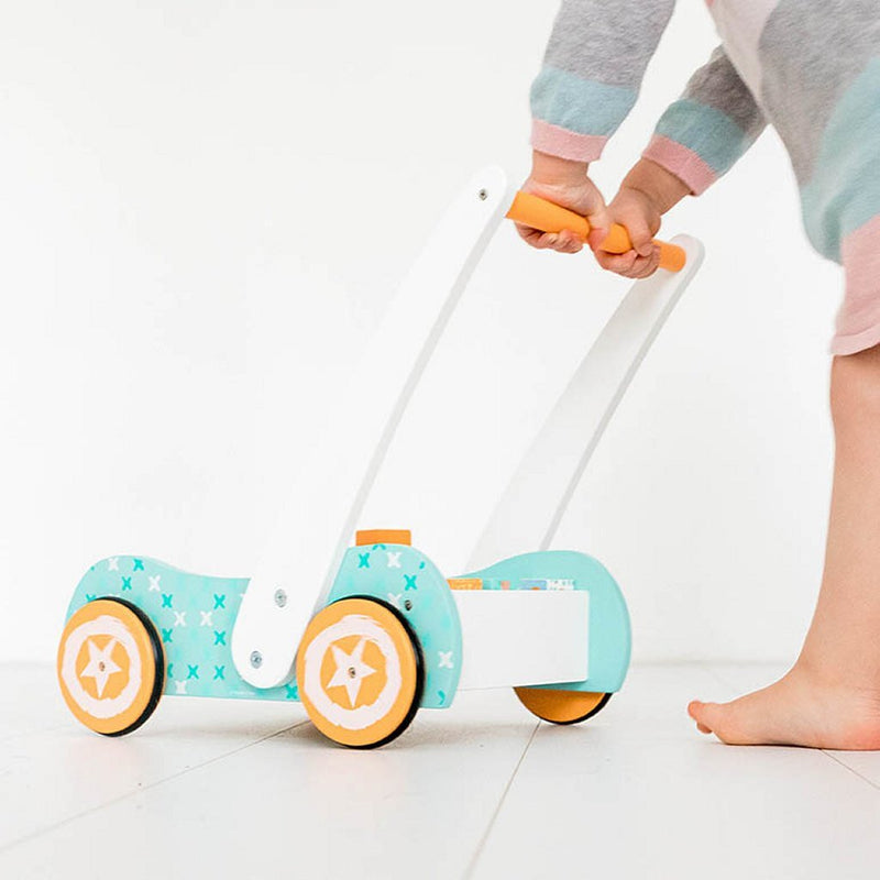 Afbeelding laden in galerijviewer, Studio circus houten loopwagen + houten blokken
