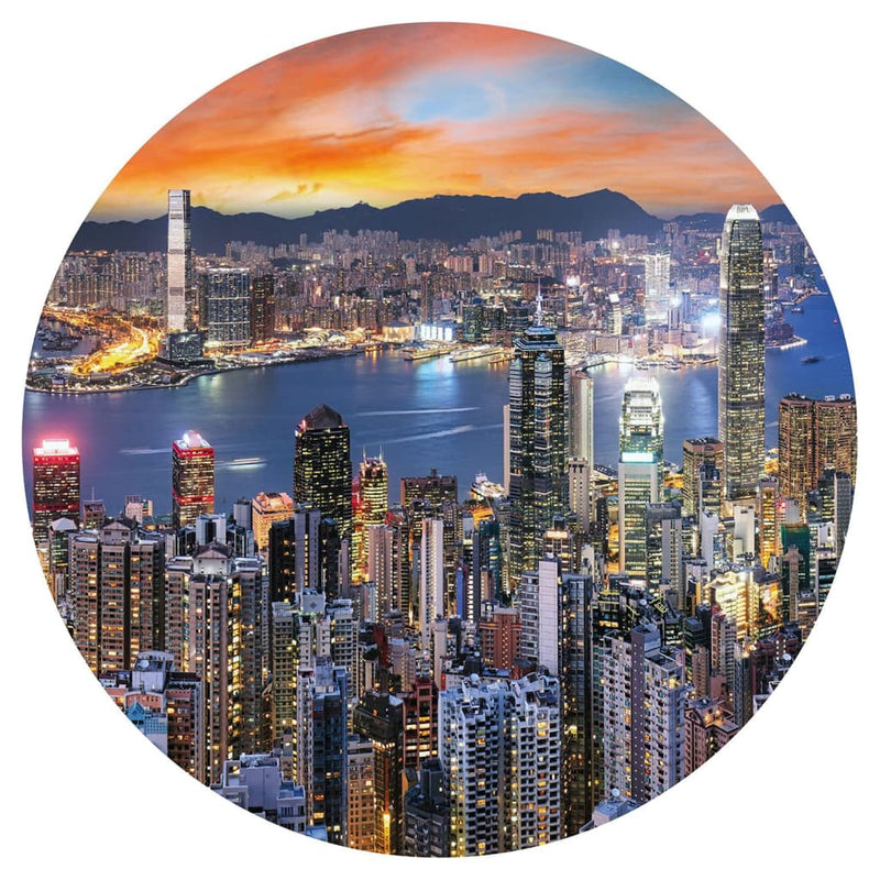 Load image into Gallery viewer, WallArt WallArt Behangcirkel Skyline by Night 142,5 cm
