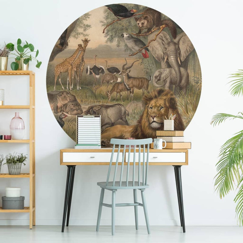Load image into Gallery viewer, Wallart behangcirkel animals of africa 142,5 cm
