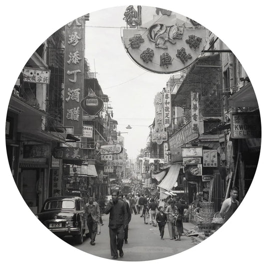 Wallart behangcirkel hong kong the old days 190 cm