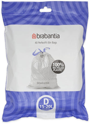 Brabantia perfectfit vuilniszakken - 15 20 l - code d - 40 stuks