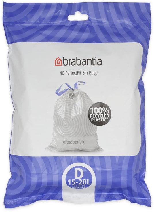 Brabantia perfectfit vuilniszakken - 15 20 l - code d - 40 stuks
