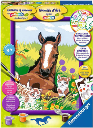 Ravensburger schilderen op nummer paard en kittens