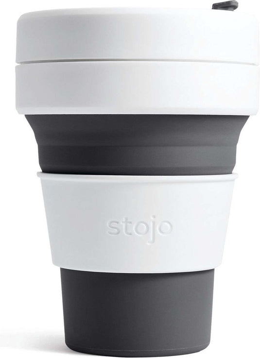 Stojo - pocket cup - koffie theebeker - 355 ml - herbruikbaar - opvouwbaar - slate