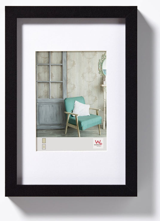 Walther stockholm - mdf houten lijst- fotoformaat 18x24 cm - zwart