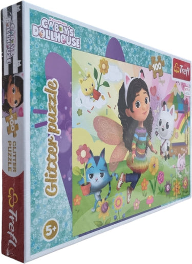 Trefl gabby's dollhouse glitter legpuzzel - 100 stukjes - vanaf 5 jaar