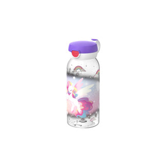 Mepal drinkfles met flipdop campus - 600 ml - waterfles kinderen - lekdicht - hygiënische deksel - unicorn glow
