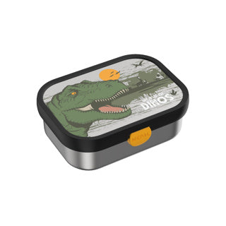 Mepal rvs bento lunchbox campus - 750 ml - broodtrommel met vakjes voor kinderen - geschikt voor 4 boterhammen - lunchbox rvs - dino