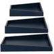 Senza asymmetrische houten dienbladen 3 stuks blauw