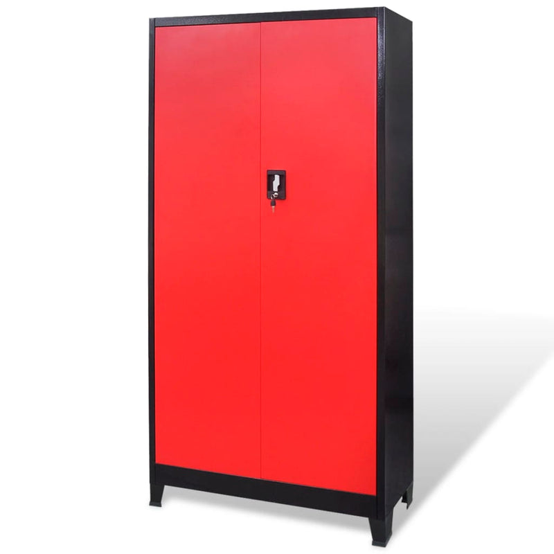 Load image into Gallery viewer, VidaXL Gereedschapskast met kist 90x40x180 cm staal rood en zwart
