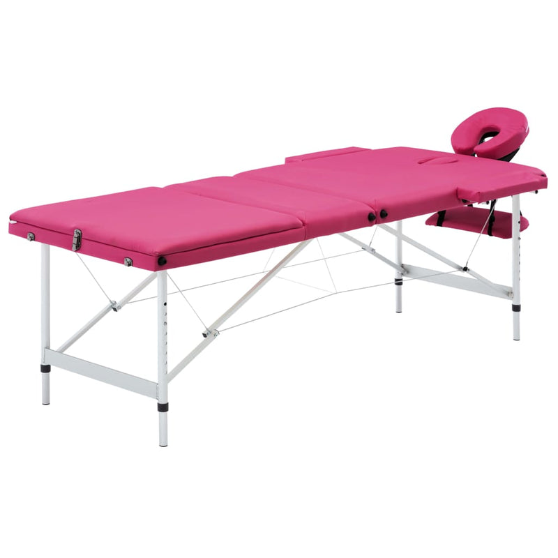 Load image into Gallery viewer, Vidaxl massagetafel inklapbaar 3 zones aluminum roze

