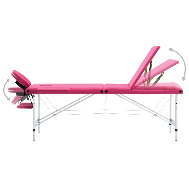 Load image into Gallery viewer, Vidaxl massagetafel inklapbaar 3 zones aluminum roze
