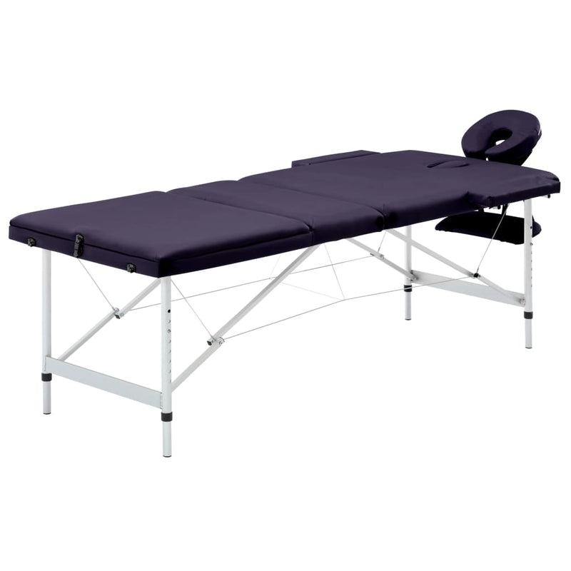 Load image into Gallery viewer, VidaXL Massagetafel inklapbaar 3 zones aluminum paars
