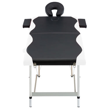 Vidaxl massagetafel inklapbaar 2 zones aluminium zwart en wit