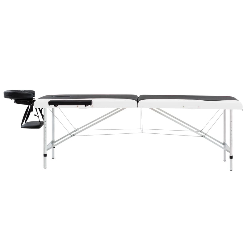Load image into Gallery viewer, Vidaxl massagetafel inklapbaar 2 zones aluminium zwart en wit
