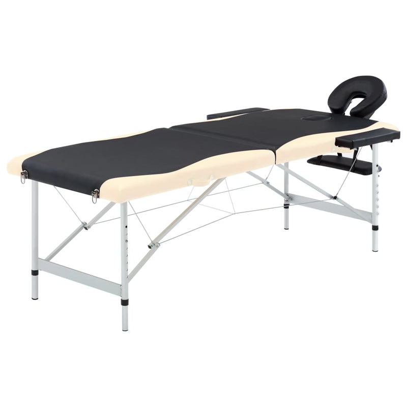 Load image into Gallery viewer, Vidaxl massagetafel inklapbaar 2 zones aluminium zwart en beige
