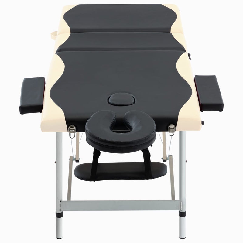 Load image into Gallery viewer, Vidaxl massagetafel inklapbaar 3 zones aluminium zwart en beige
