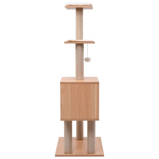 Vidaxl kattenkrabpaal met sisal krabmat 123 cm