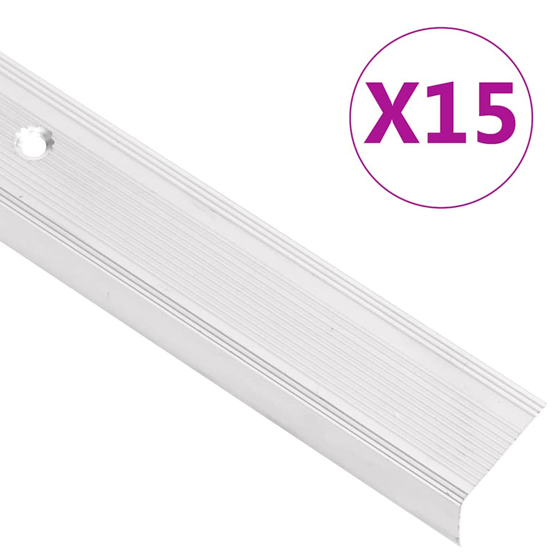 Load image into Gallery viewer, Vidaxl trapneuzen l-vormig 15 st 90 cm aluminium zilverkleurig

