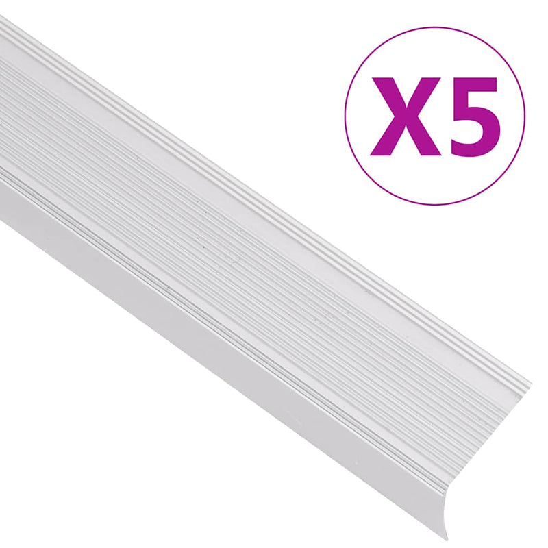 Load image into Gallery viewer, Vidaxl trapneuzen l-vormig 5 st 100 cm aluminium zilverkleurig
