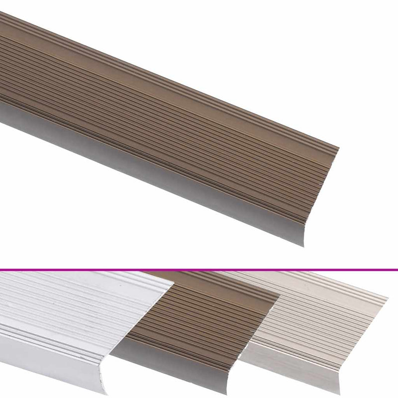 Load image into Gallery viewer, Vidaxl trapneuzen l-vormig 5 st 100 cm aluminium bruin

