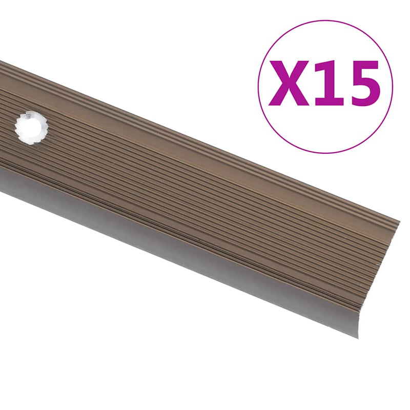 Load image into Gallery viewer, Vidaxl trapneuzen l-vormig 15 st 100 cm aluminium bruin
