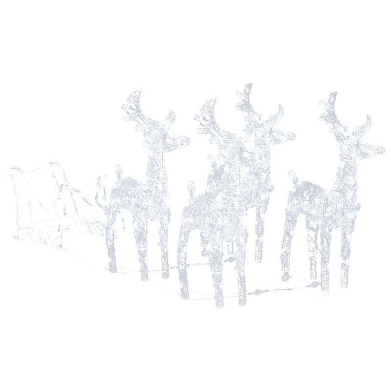 Load image into Gallery viewer, VidaXL Kerstdecoratie rendieren en slee 280x28x55 cm acryl
