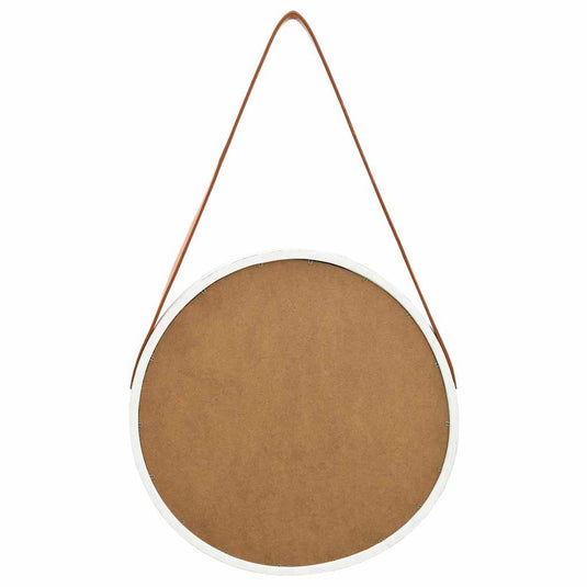 Vidaxl wandspiegel met band 40 cm wit