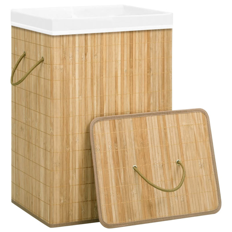 Load image into Gallery viewer, Vidaxl wasmand met 2 vakken 72 l bamboe
