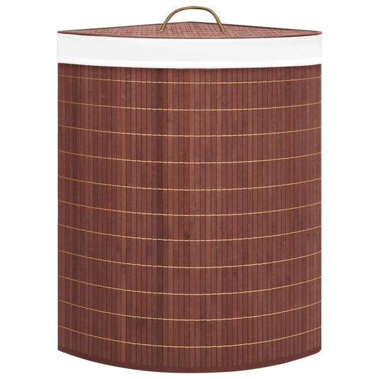 Vidaxl hoekwasmand 60 l bamboe bruin