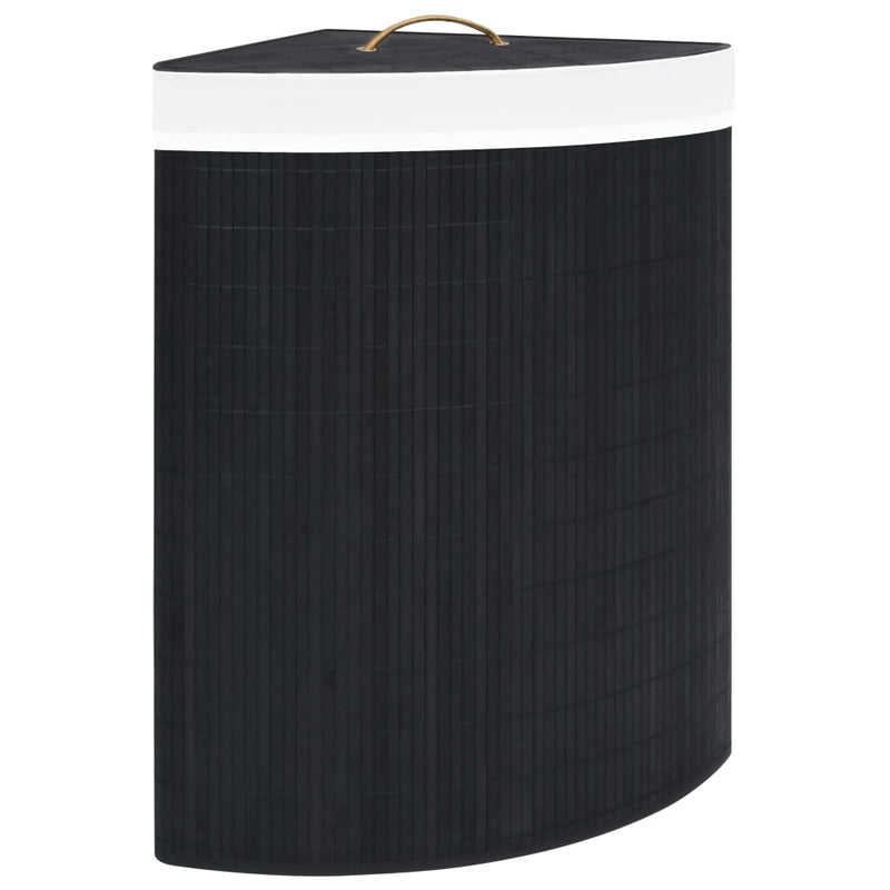 Load image into Gallery viewer, Vidaxl hoekwasmand 60 l bamboe zwart
