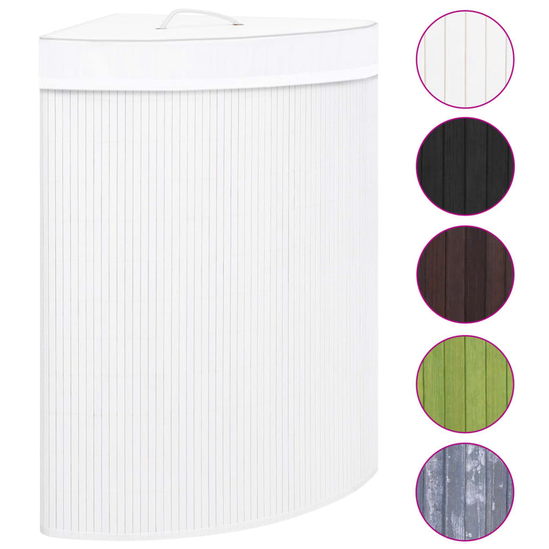 Load image into Gallery viewer, Vidaxl hoekwasmand 60 l bamboe wit

