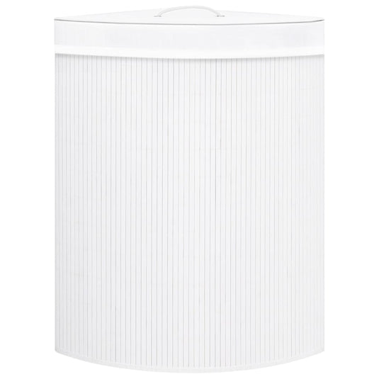 Vidaxl hoekwasmand 60 l bamboe wit