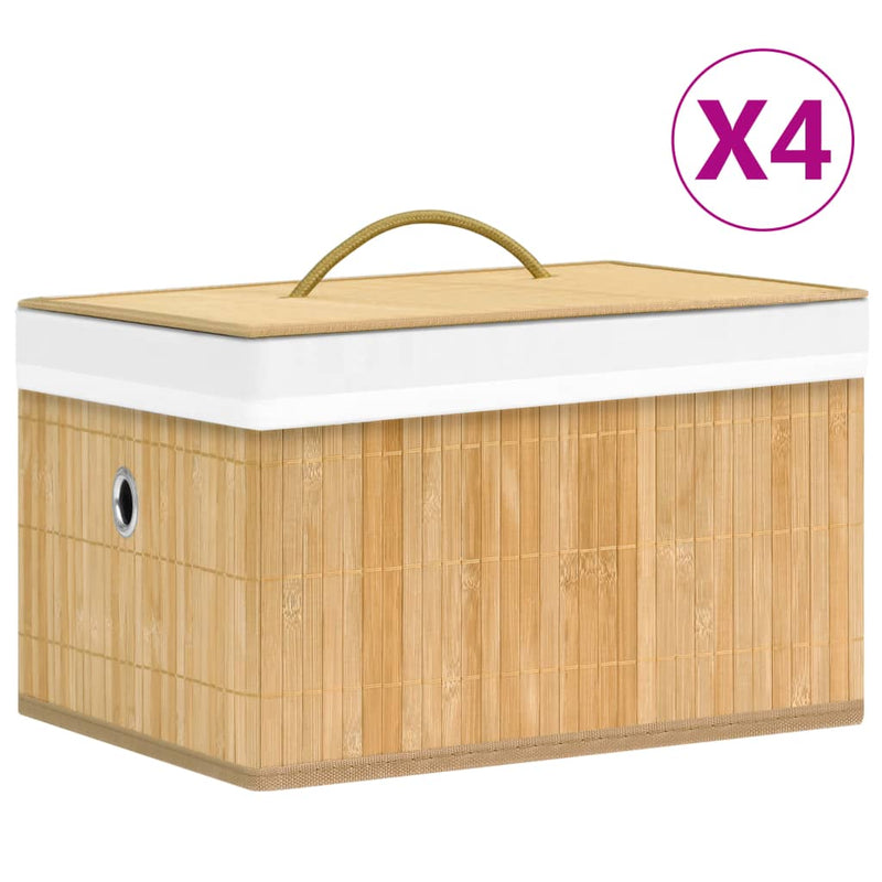 Load image into Gallery viewer, Vidaxl opbergboxen 4 st bamboe
