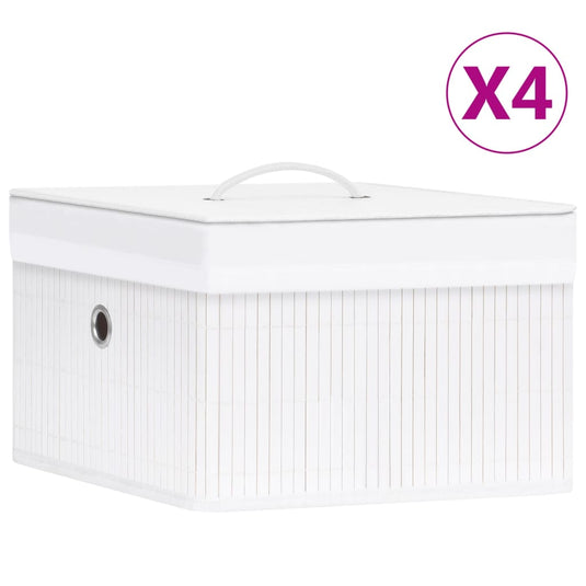 Vidaxl opbergboxen 4 st bamboe wit