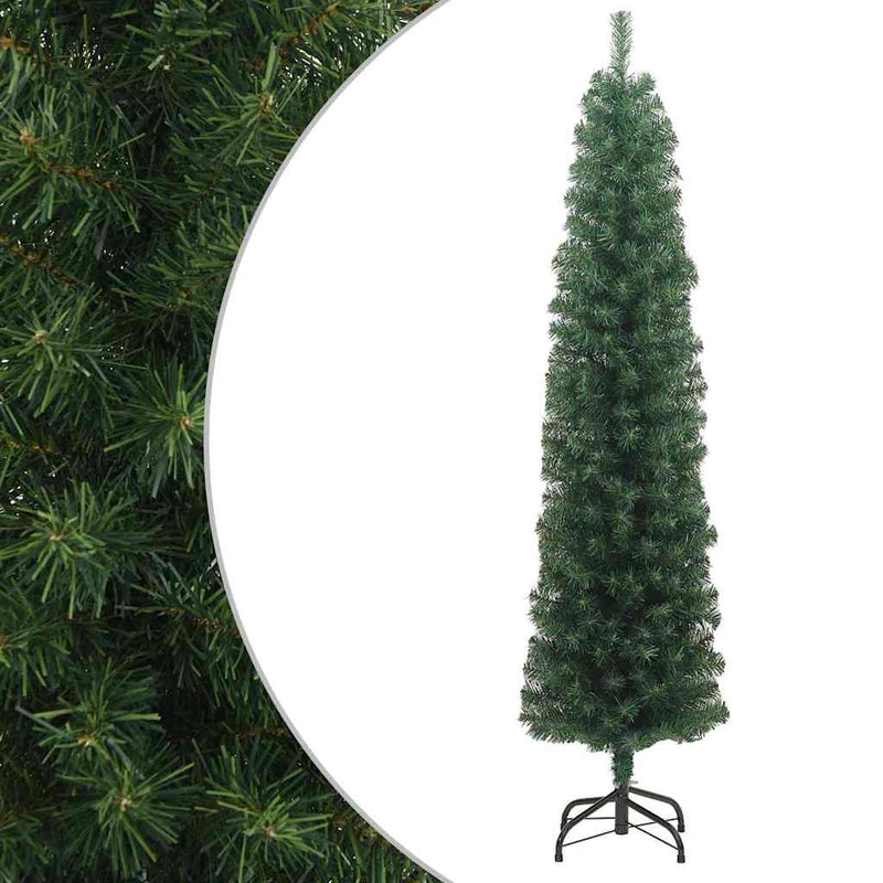 Load image into Gallery viewer, Vidaxl kunstkerstboom met standaard smal 180 cm pvc groen
