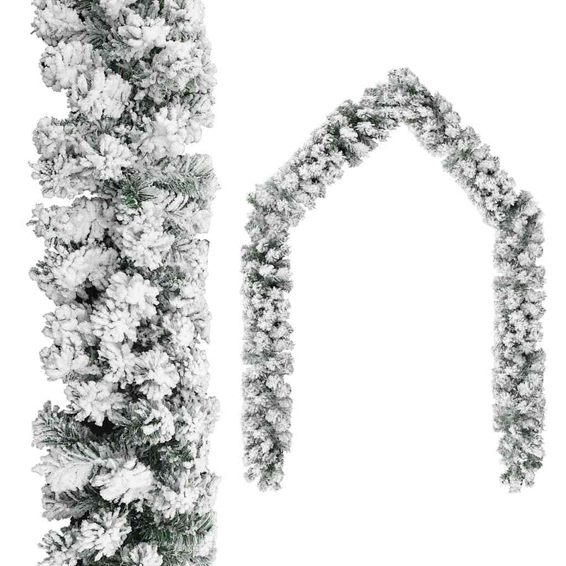 Load image into Gallery viewer, Vidaxl kerstslinger met sneeuw 20 m pvc groen
