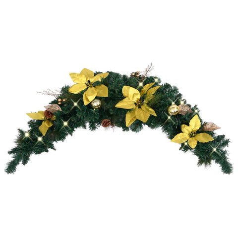 Vidaxl kerstboog met led-lampjes 90 cm pvc groen