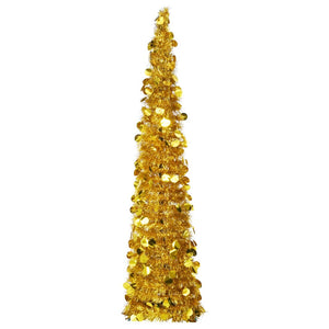 Vidaxl kunstkerstboom pop-up 150 cm pet goudkleurig