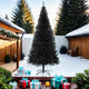 Vidaxl kunstkerstboom met standaard 210 cm pvc zwart