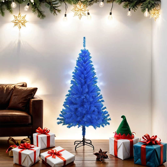 Vidaxl kunstkerstboom met standaard 150 cm pvc blauw
