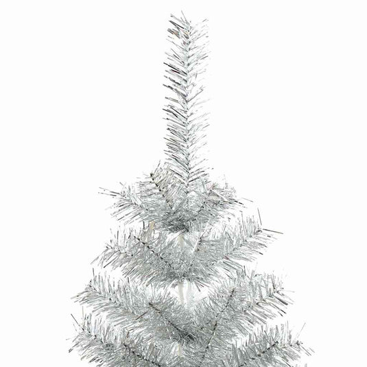 Vidaxl kunstkerstboom met standaard 210 cm pet zilverkleurig