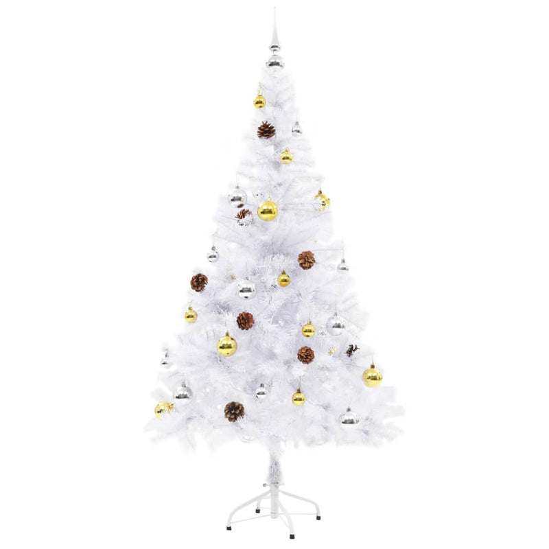 Load image into Gallery viewer, Vidaxl kunstkerstboom met verlichting en kerstballen 150 cm wit
