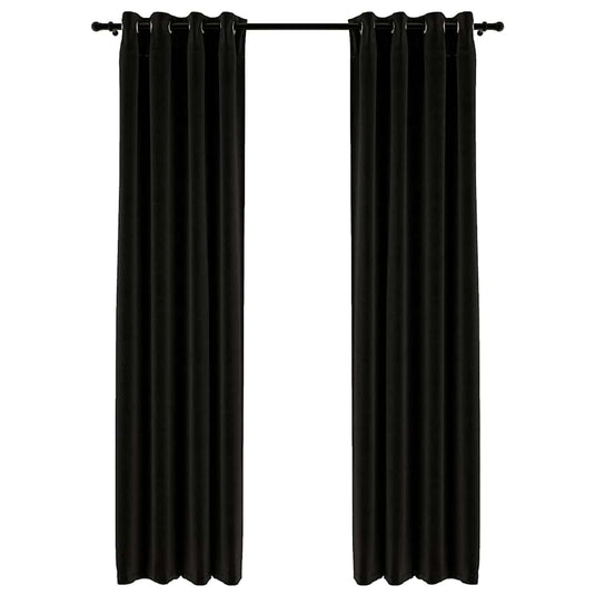 Vidaxl gordijnen linnen-look verduisterend 2 st 140x225 cm antraciet