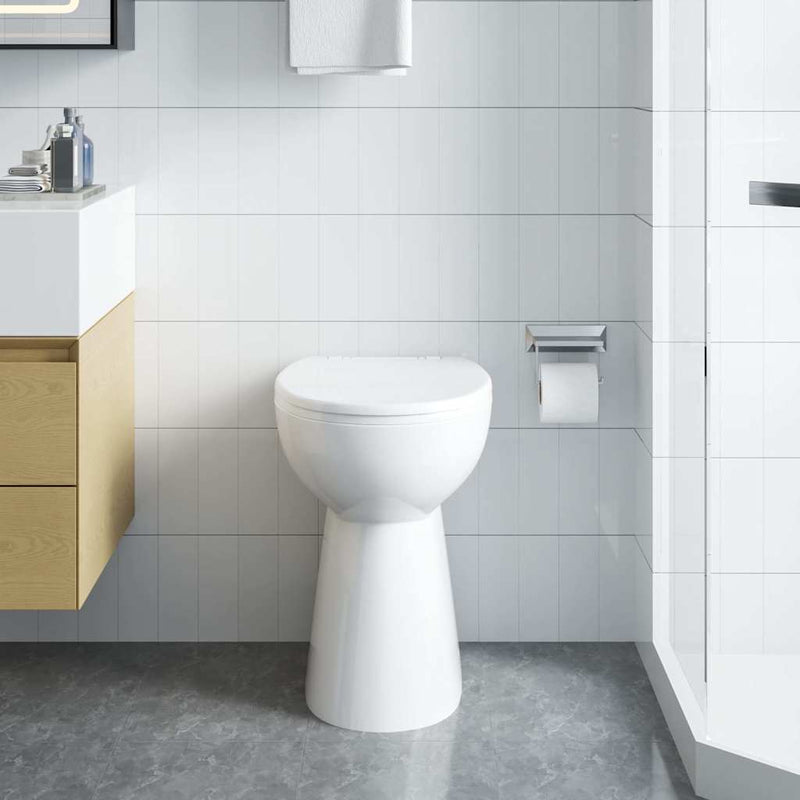 Load image into Gallery viewer, Vidaxl randloos toilet 7 cm extra hoogte soft-close keramiek wit
